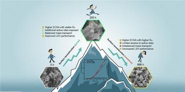 Graphical abstract: A surface reconstruction approach using nonprecious zirconium-enriched nanosheets on NiCo nanowire catalysts with an iron foam substrate for water splitting
